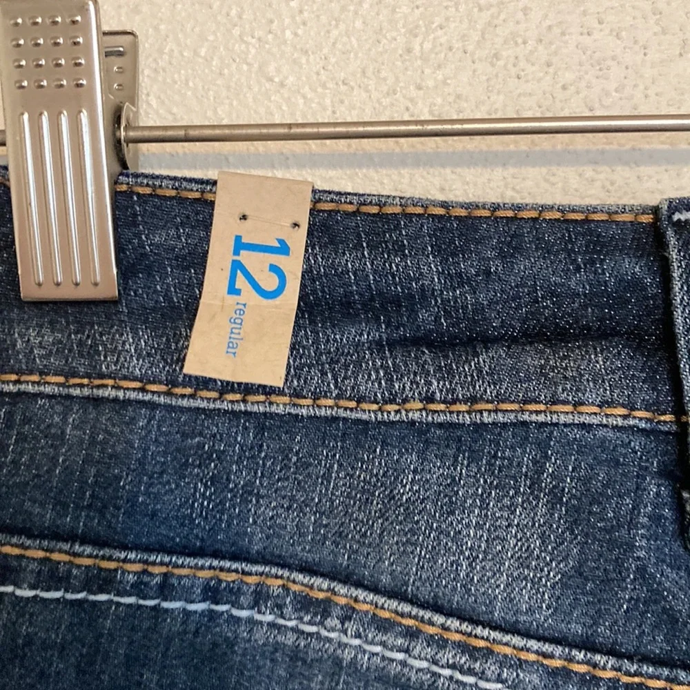 NWT girls size 12 12R Simply Low Skinny boyfriend blue jeans cuffed
